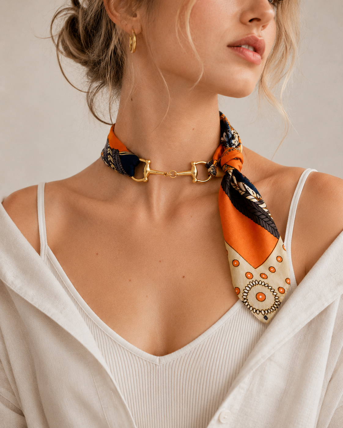 Darlene Scarf Western Horsebit Necklace
