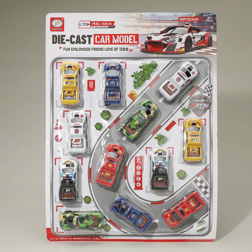 Boys Pull-Back Mini Racing Toy Car Set
