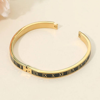 Virginia Roman Numeral Hinged Bangle Bracelet
