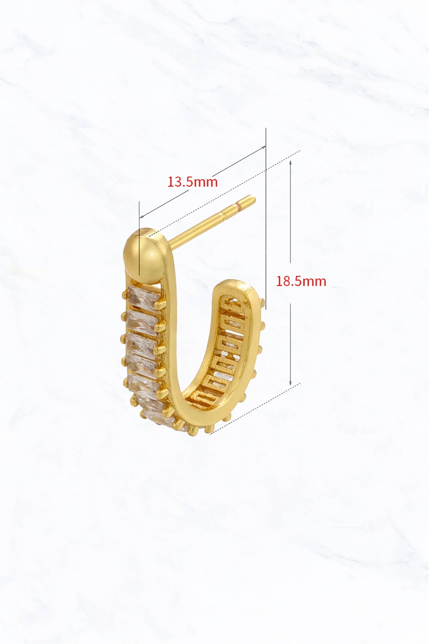 Rosalind Baguette Crystal Loop Earrings