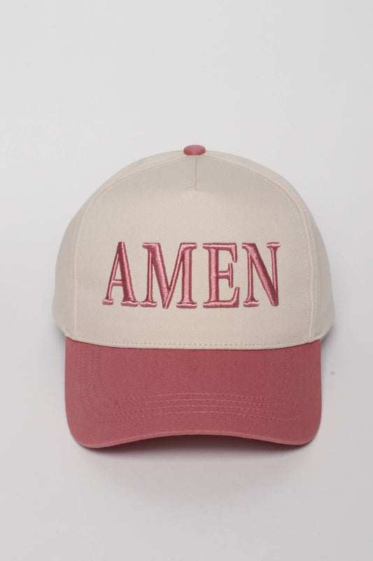 Amen Puff Embroidered Rose Hat