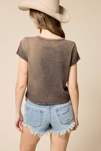 Rodeo Puff Stitch Crop Tee