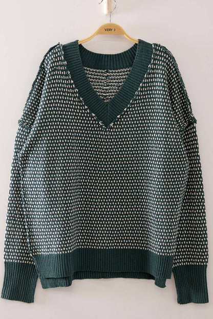 Valencia Chenille V neck Dash Sweater
