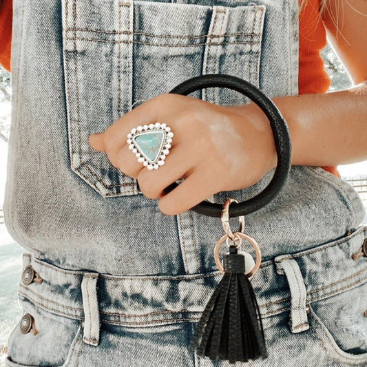 Bangle Bracelet Keyring With Tassel