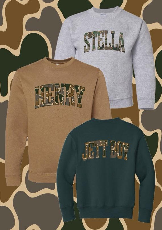 **PREORDER** Custom Camo Name Sweatshirt