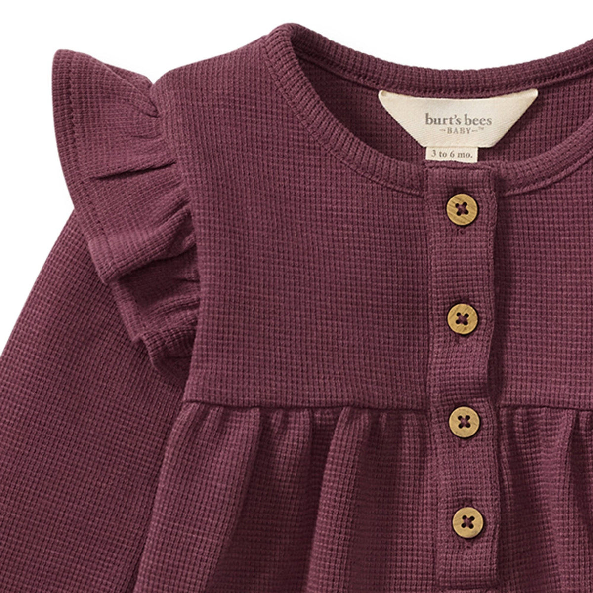 Baby Girls Burt's Bees Thermal Maroon Henley Jumpsuit