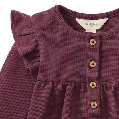 Baby Girls Burt's Bees Thermal Maroon Henley Jumpsuit