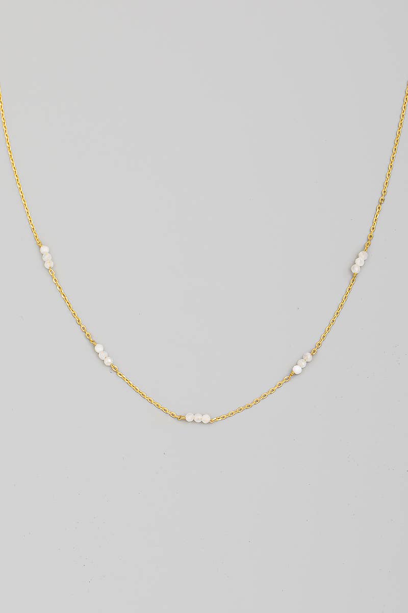 St Malo Dainty Tri-Bead Necklace