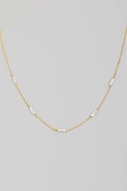 St Malo Dainty Tri-Bead Necklace