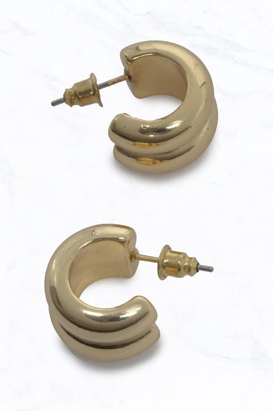 Rosalind Chunky Double Hoops