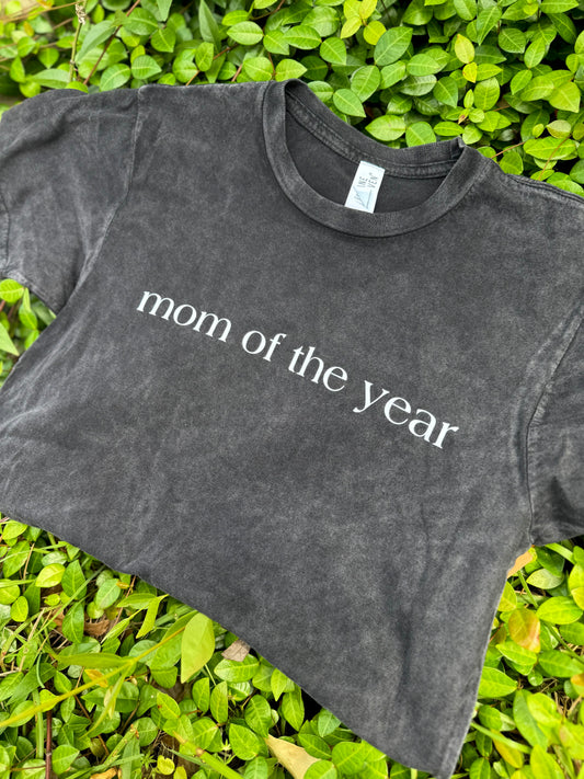 Mom Of The Year Mineral Black Tee