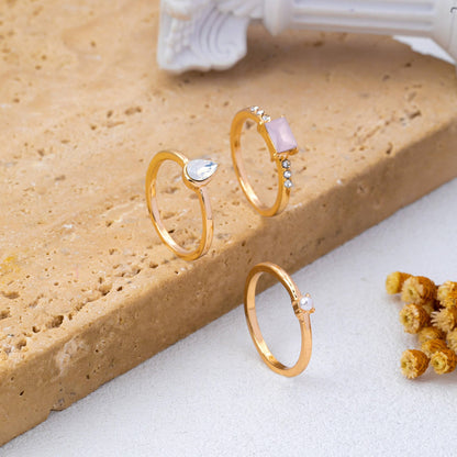 Evangeline Milky Pink Set of Rings