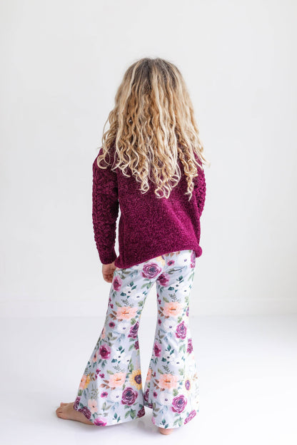 Girls Plum Floral Pant Set