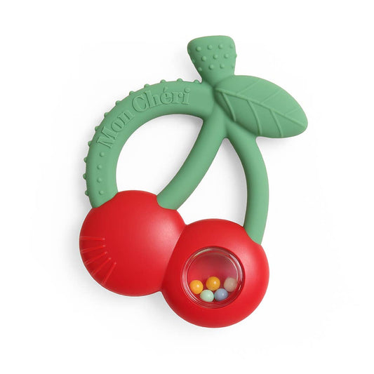 Itzy Ritzy Bitzy Shake™ - Silicone Teether with Rattle: Cherries