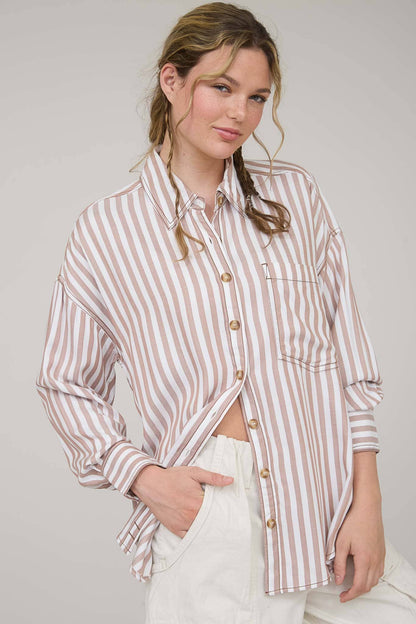 Regina Striped Oversized Buttondown