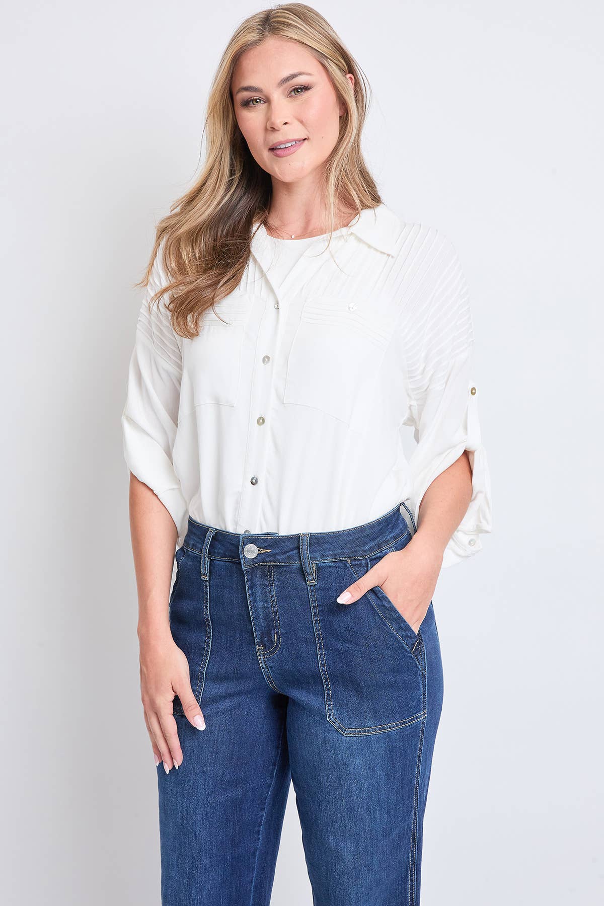 YMI Royalty Missy DW Wide Leg Tummy Control Jean