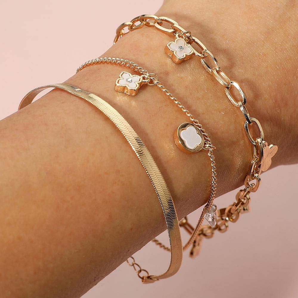 Arwen Quatrefoil Charm Bracelet Set