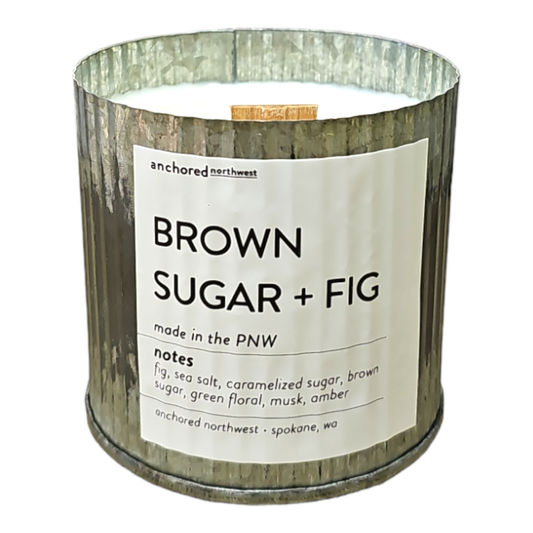Anchored Northwest Wood Wick Candle - Brown Sugar + Fig