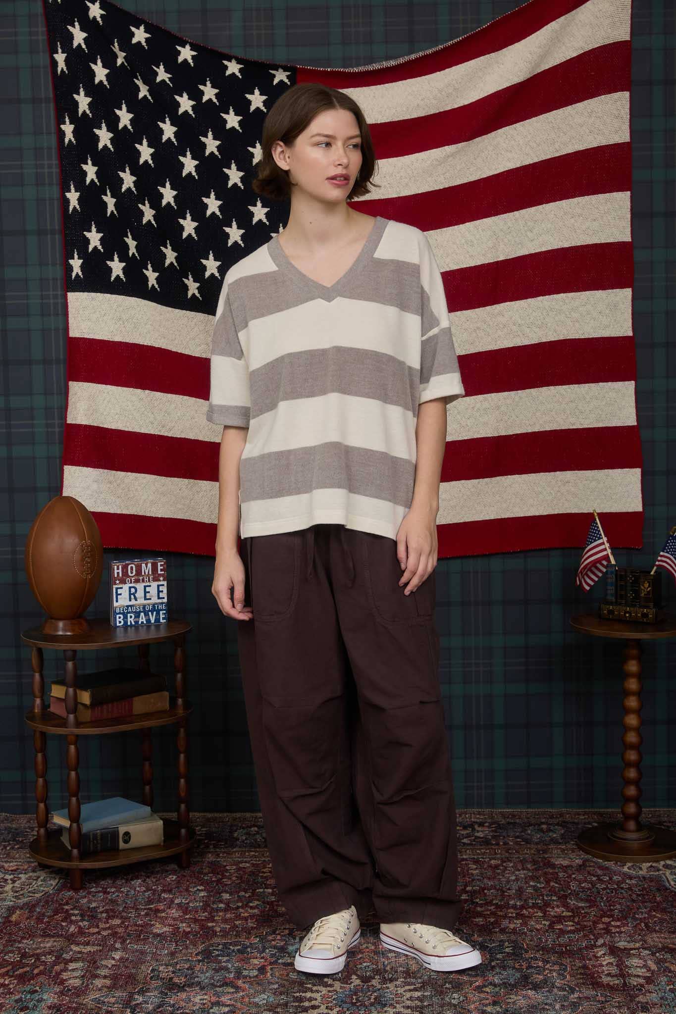 Marshall Striped Vneck Tee