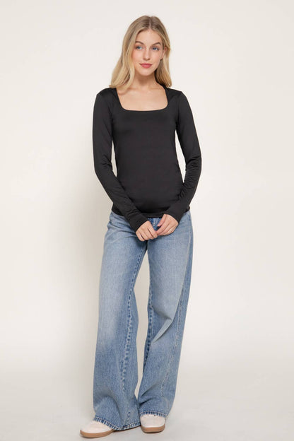 Lennon Square Neck Longsleeve Top