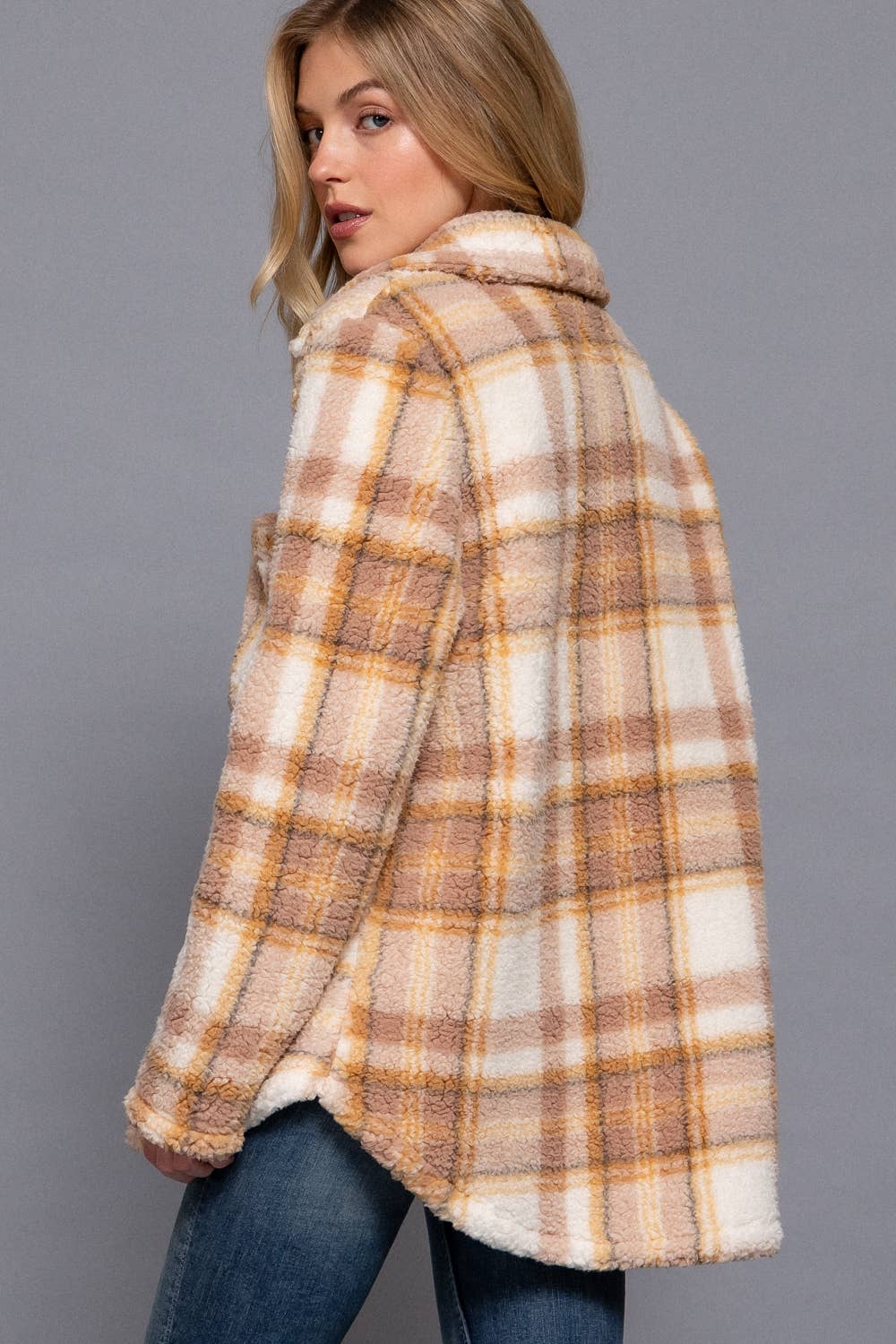 Plaid Sherpa Jacket