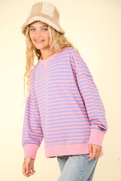 Montrouge Striped Raglan Oversized Top