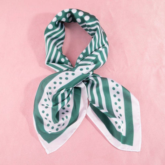 Finch Polka Dot Green Satin Scarf