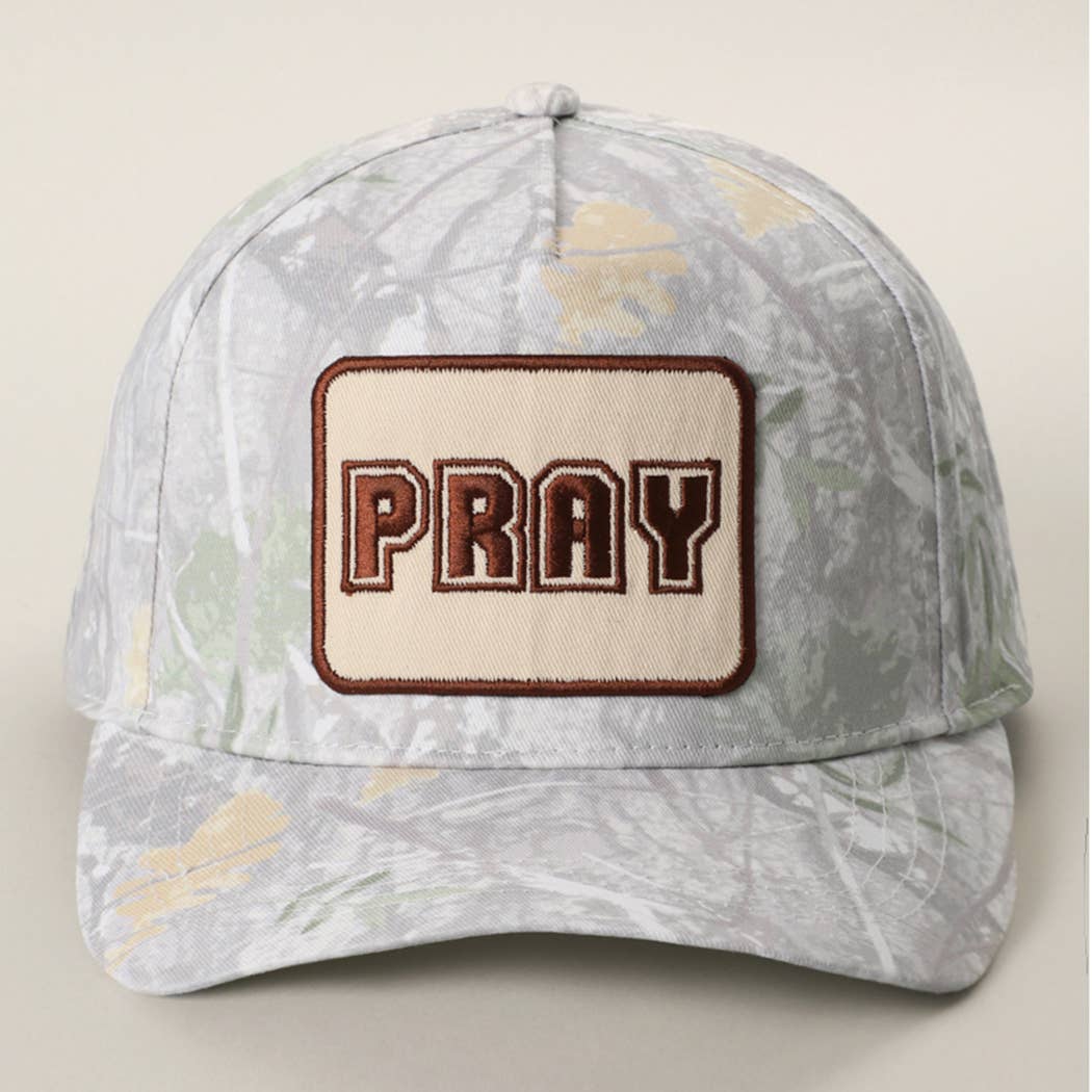 Pray Patch Grey Camo Hat