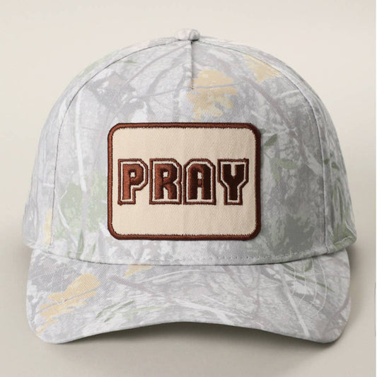 Pray Patch Grey Camo Hat
