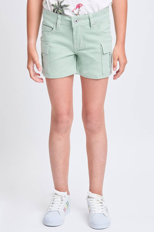 Girls YMI Twill Cargo Sage Shorts