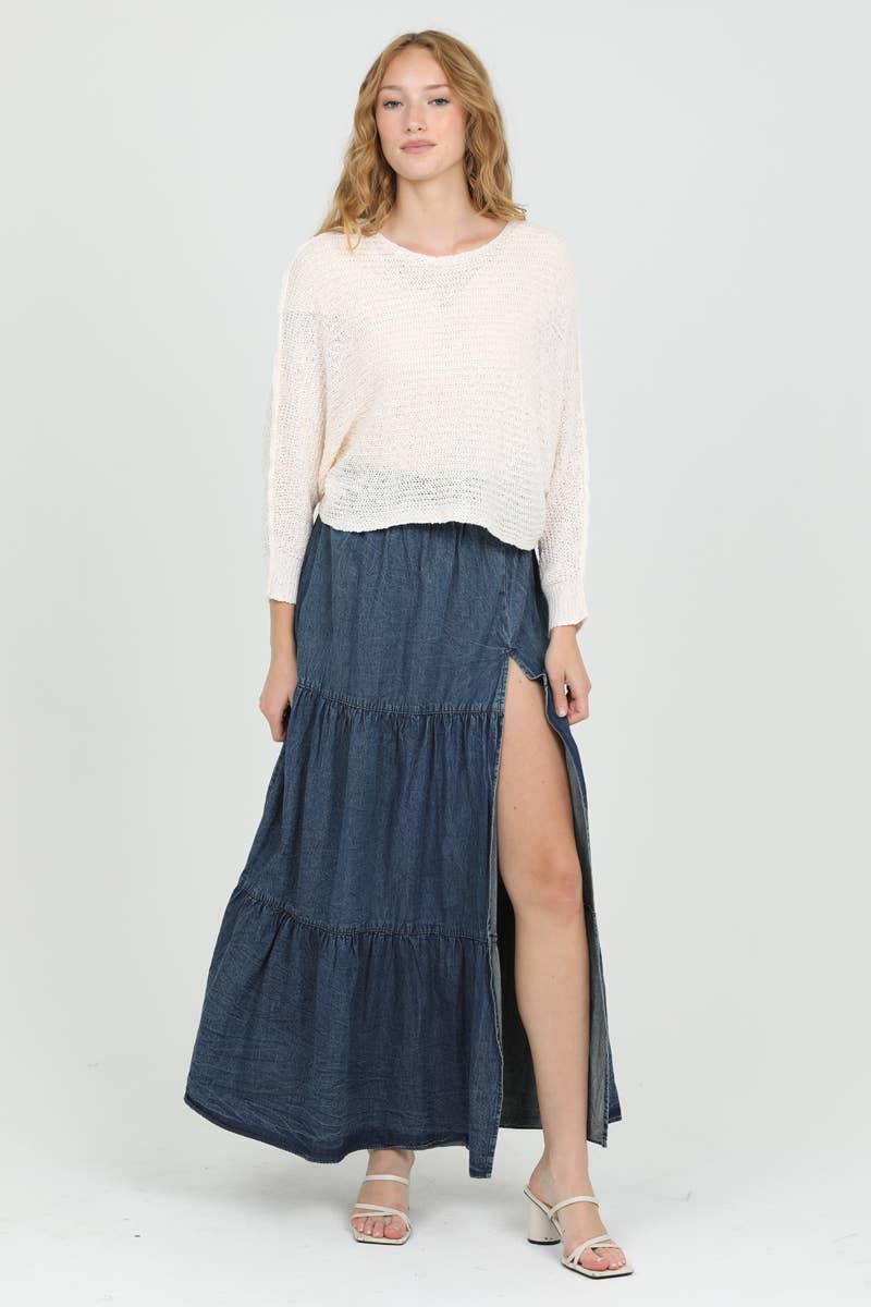 Noemi Denim Prairie Skirt