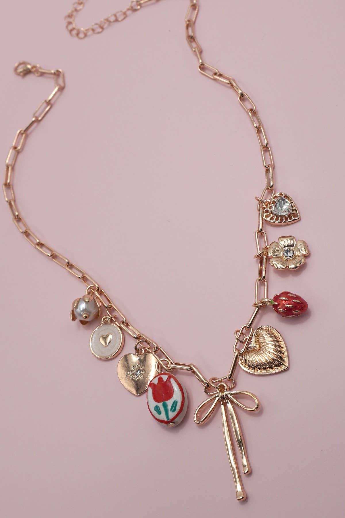 Tonopah Vintage Red Bow Necklace