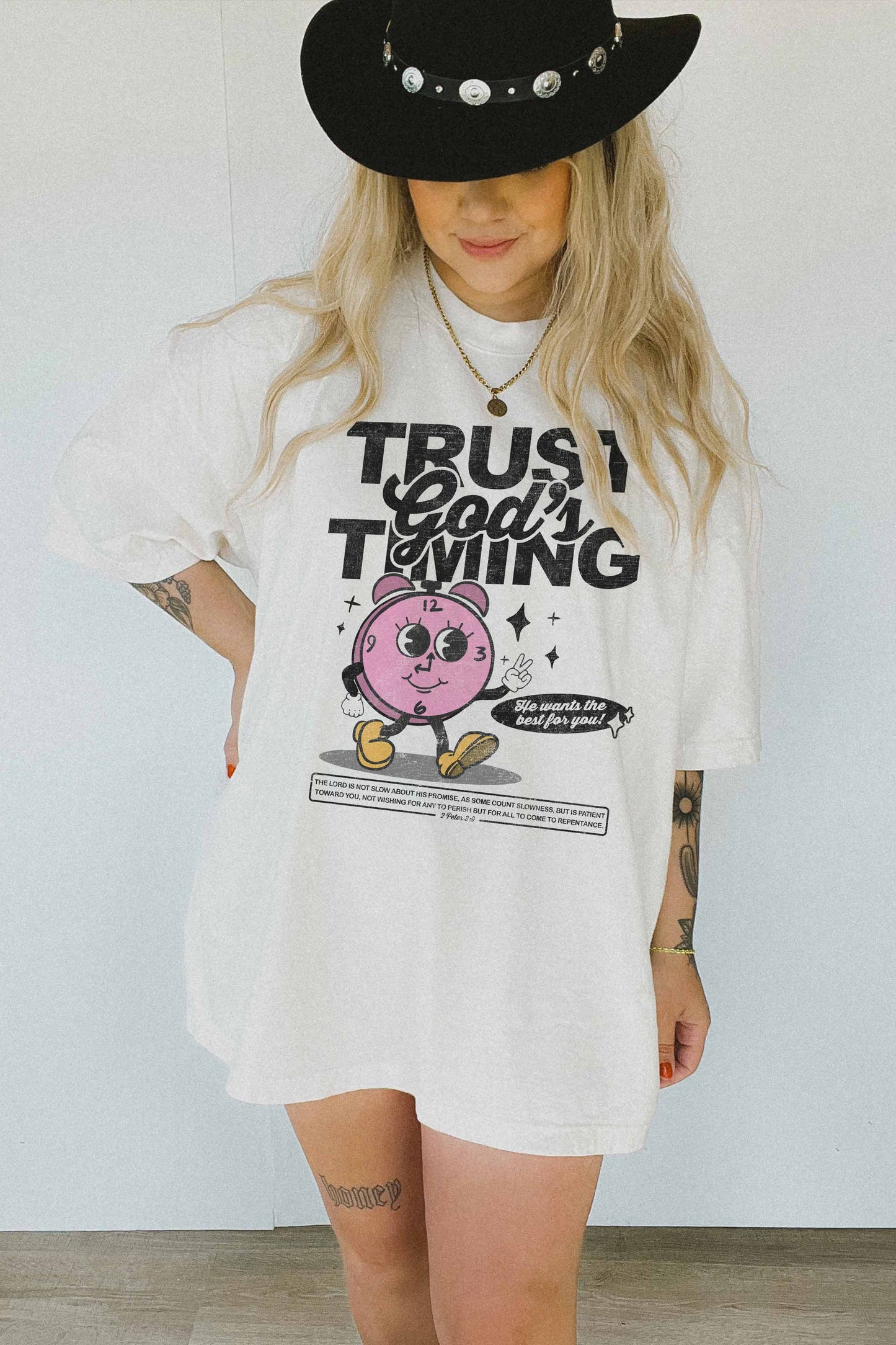 Trust God's Timing Oversized Tee