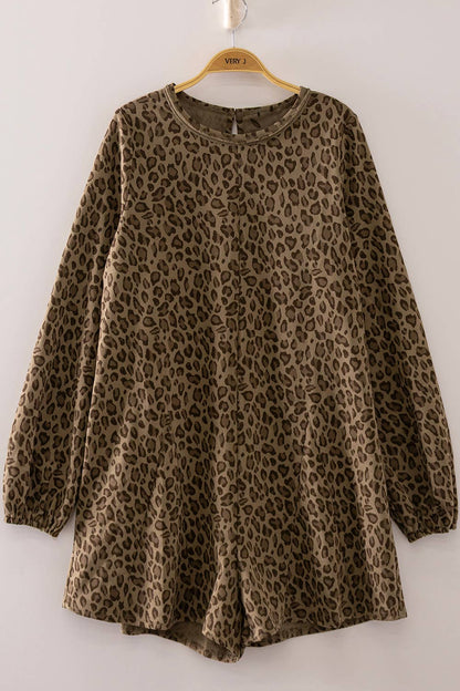 Ciara Leopard Longsleeve Romper