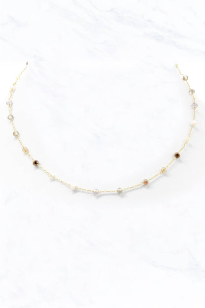 Solaris Glass Bead Chain Choker Necklace