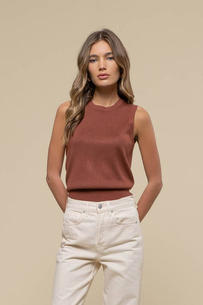 Chester Sleeveless Crew Neck Top