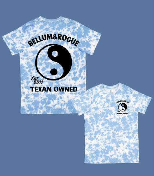 Girls Icon Series YinYang Blue Tie Dye Store Logo Tee