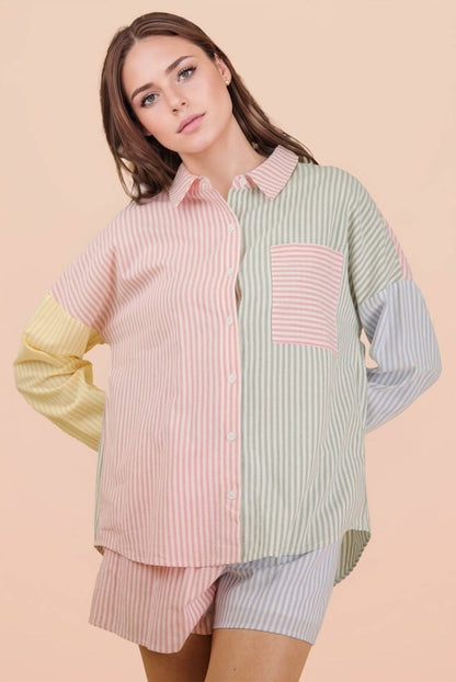 Nautical Striped Short Set