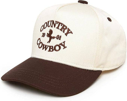Boys Country Cowboy Embroidered Brown Hat