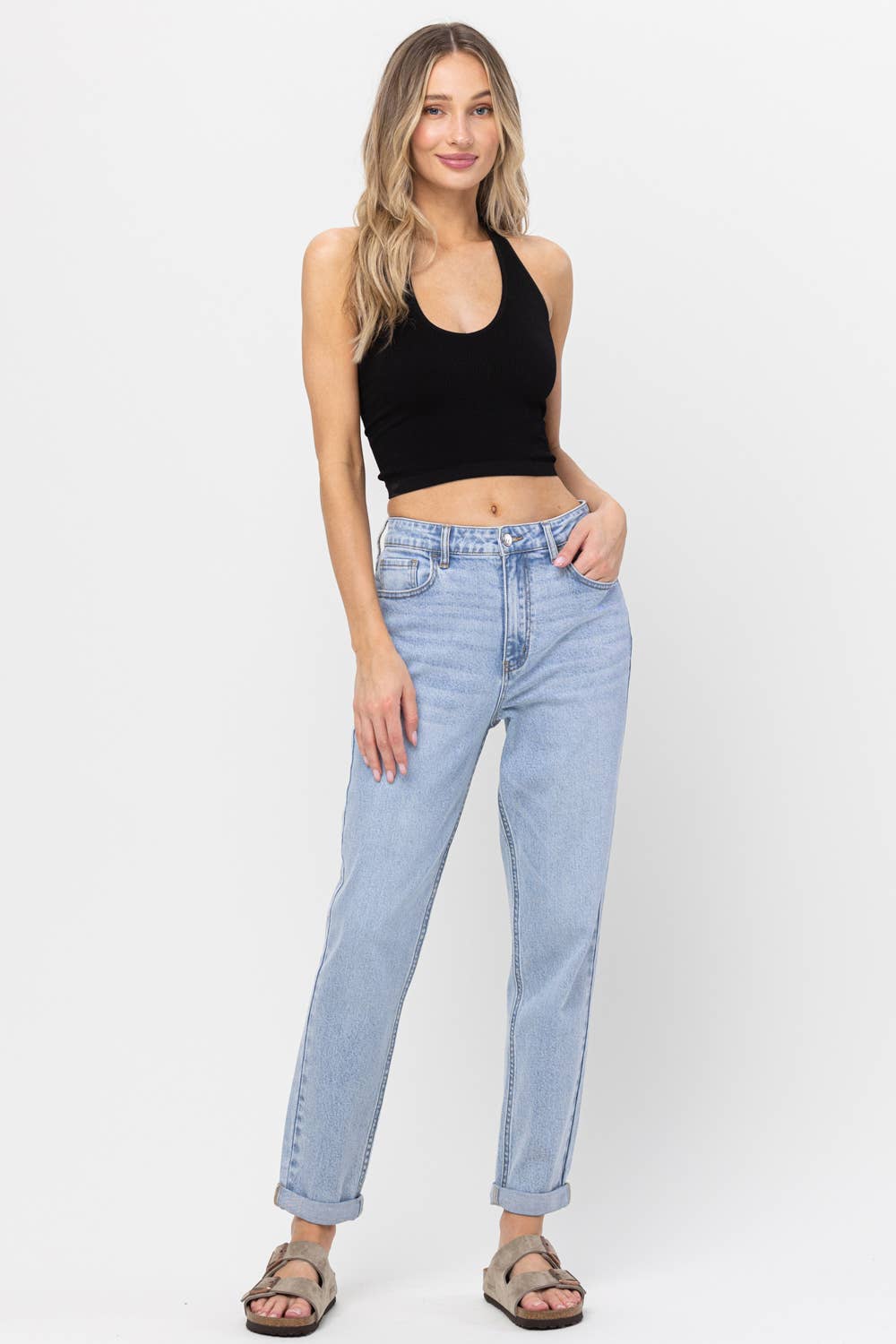 Jelly High Rise Mom Cuffed Jeans