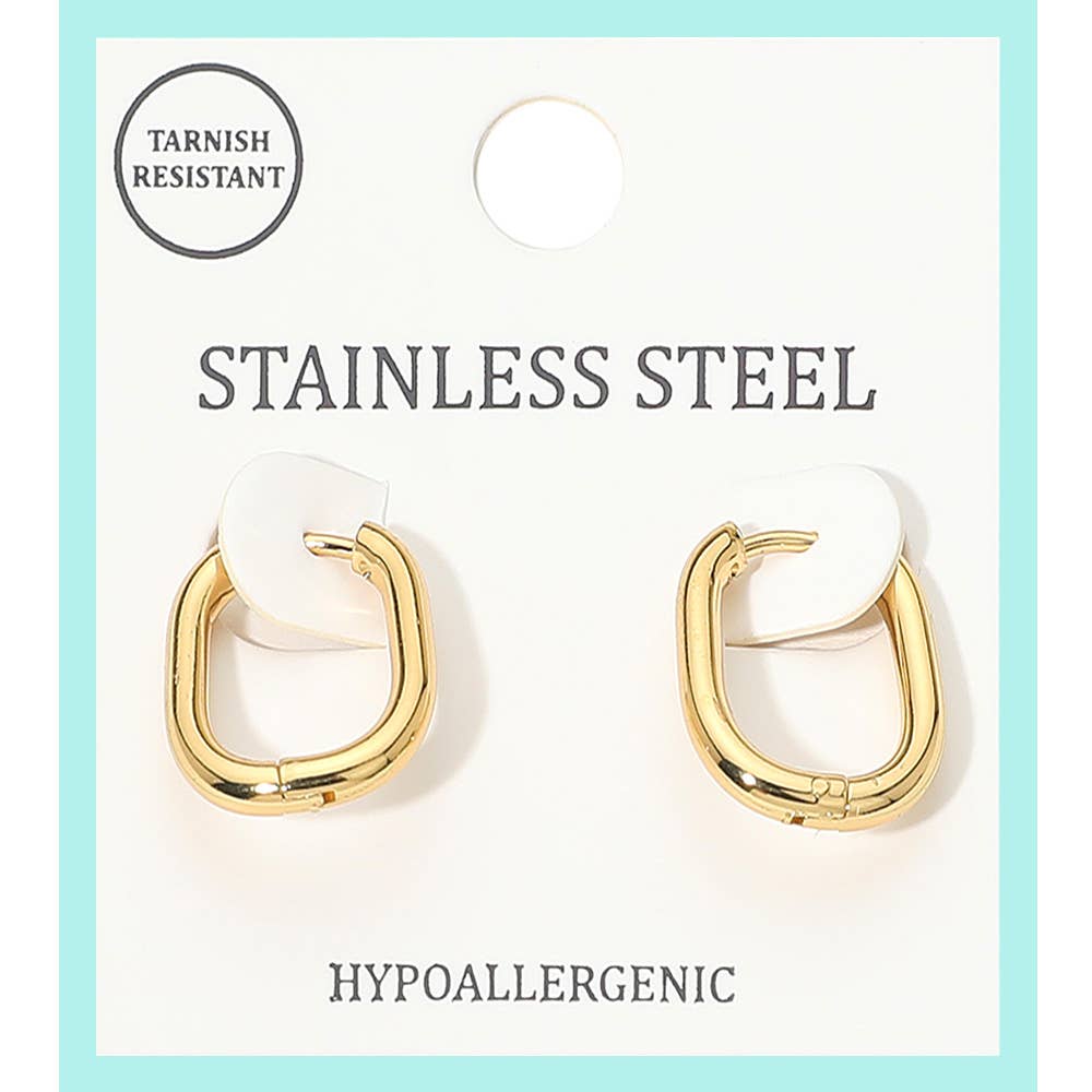 Charity Oblong Hoop Medium Earrings