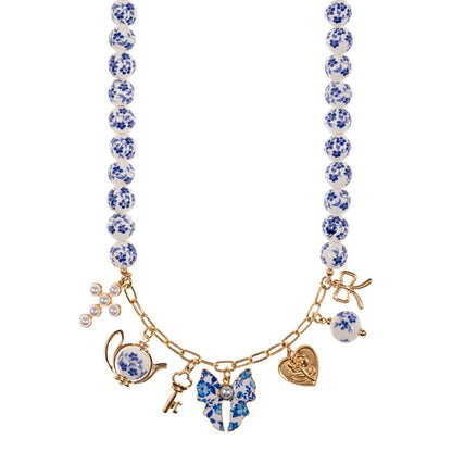 Darya Ceramic Bead Tea Party Charm Necklace