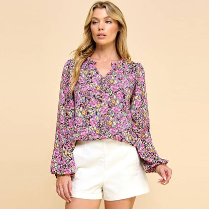 Granada Floral V-Neck Blouse