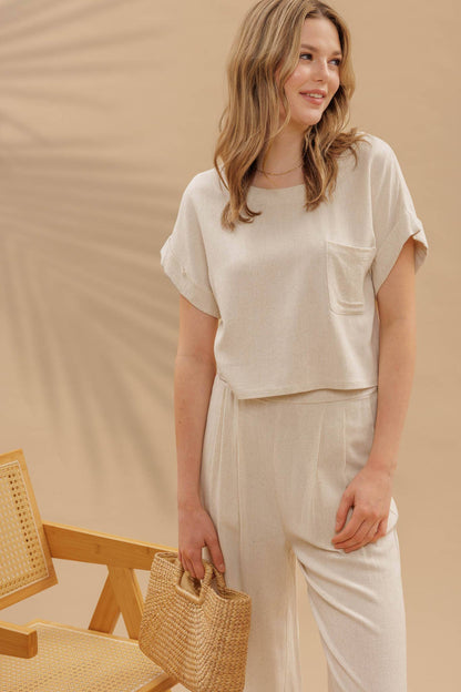 Pierson Pleated Wide Leg Linen Pants