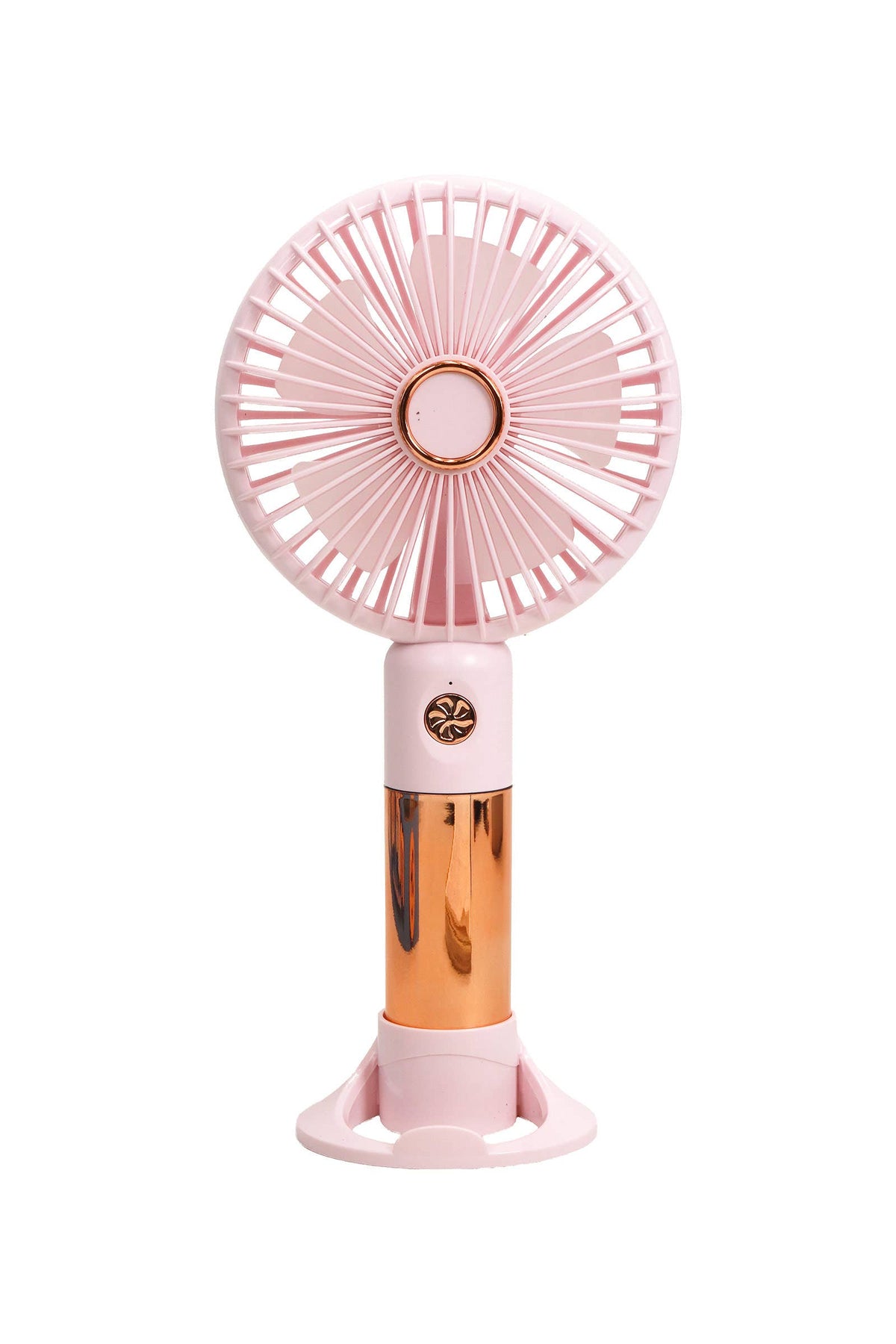 Rose Gold Metallic Handheld Tabletop Electric Fan