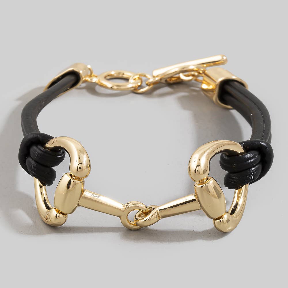 Finch Leather Horse Bit Bracelet