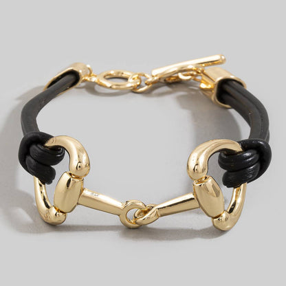 Finch Leather Horse Bit Bracelet