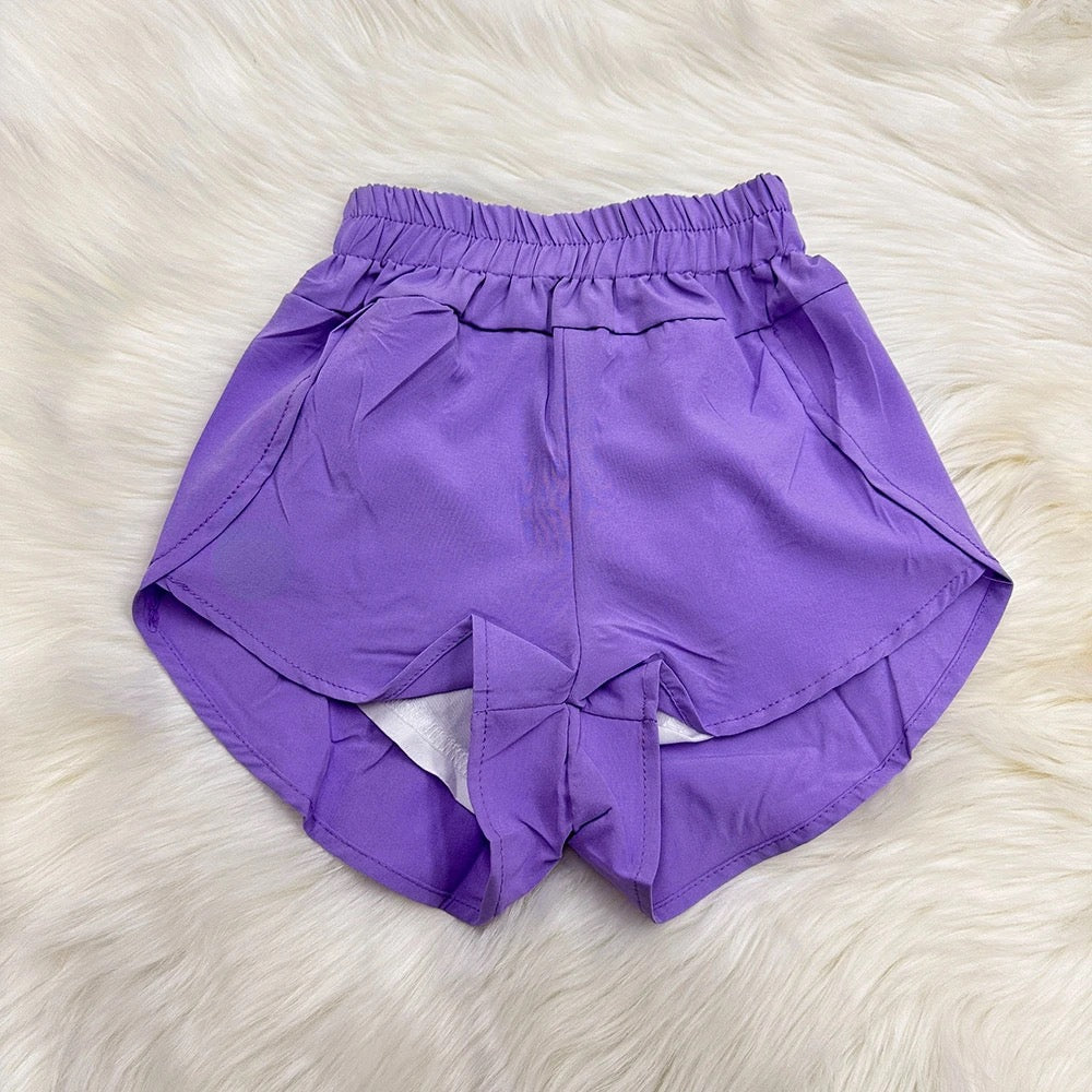 Girls High Waist Athletic Shorts