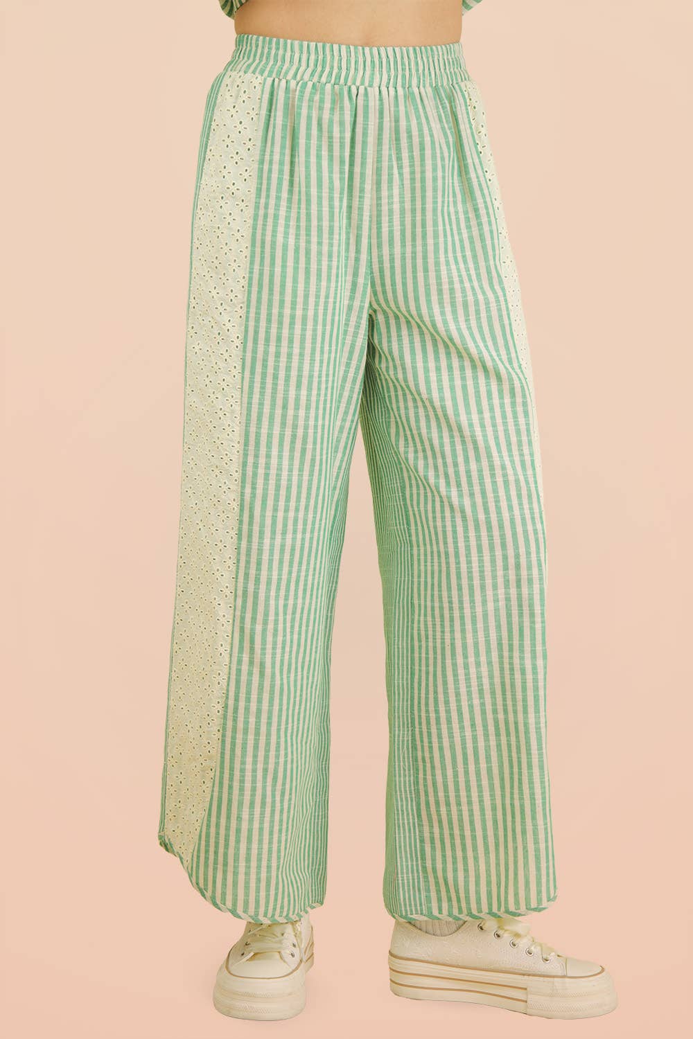 Merritt Striped Lace Wide Leg Pants