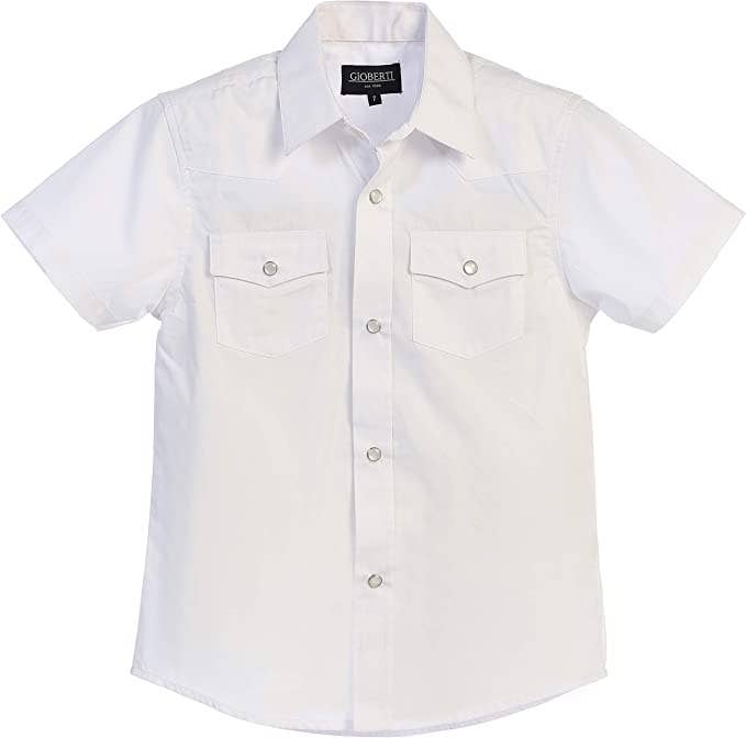 Boys Ramsey Pearl Snap White Western Shirt